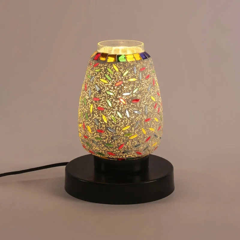 Mirova Mosaic Glass Table Lamp With Wooden Base - Multicolor media 6