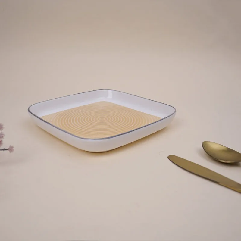 Trovo Yellow Square Snack Plate - Set Of Two media 3