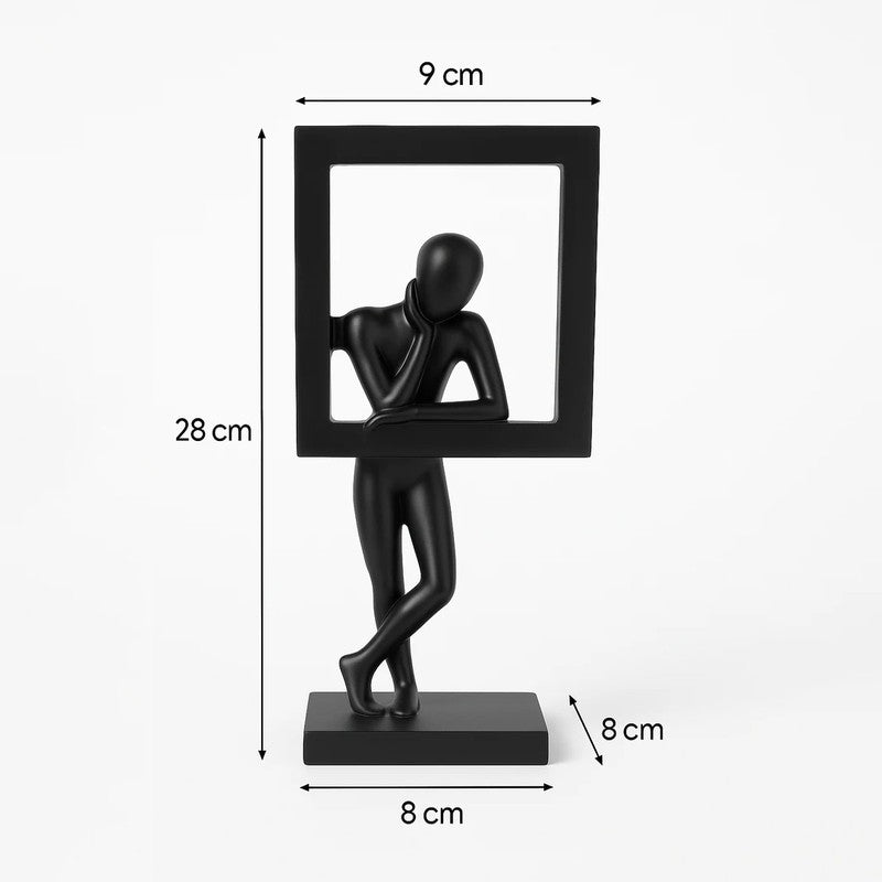 Silent Thoughts Modern Art Sculpture Showpiece -  Black media 6