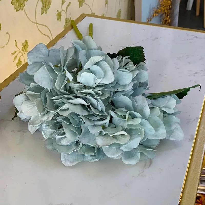 Hydrangia Silk Artificial Flower Stick - Blue media 9