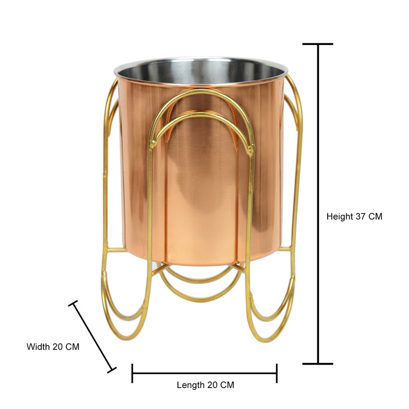 Vyra Stainless Steel Planter - Copper & Gold image 3