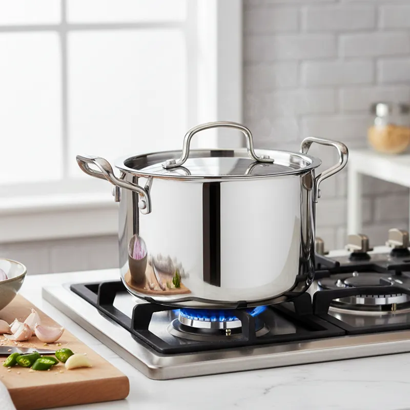 Bergner Induction Safe Cooking Pot With Lid - 4200 ml/9 Inches media 1