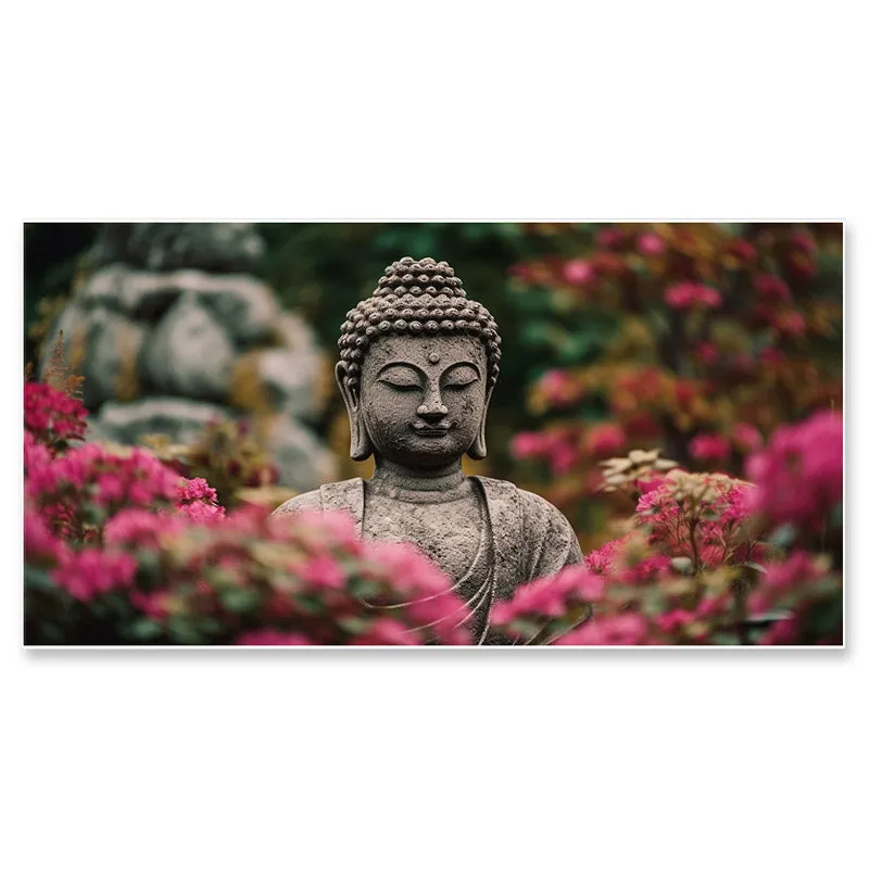 Buddha Statue In Garden Canvas Wall Painting media 5