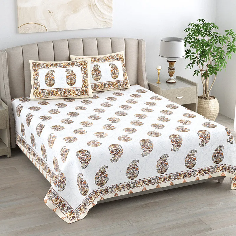 Paisley Dream Cotton Bedsheet (Multicolor) - 144 TC media 1