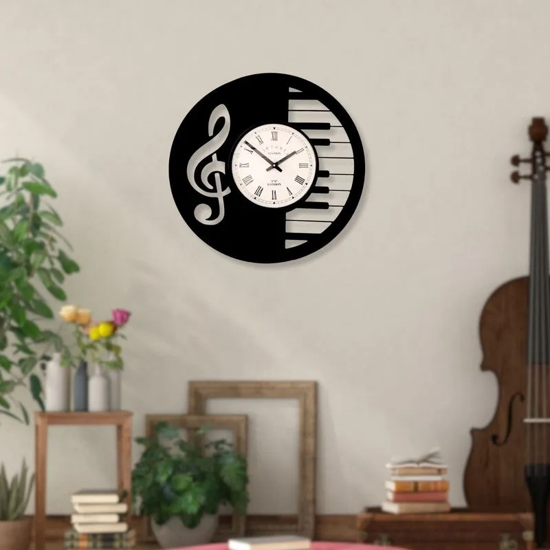 Melody Steel Analog Wall Clock - Black media 3