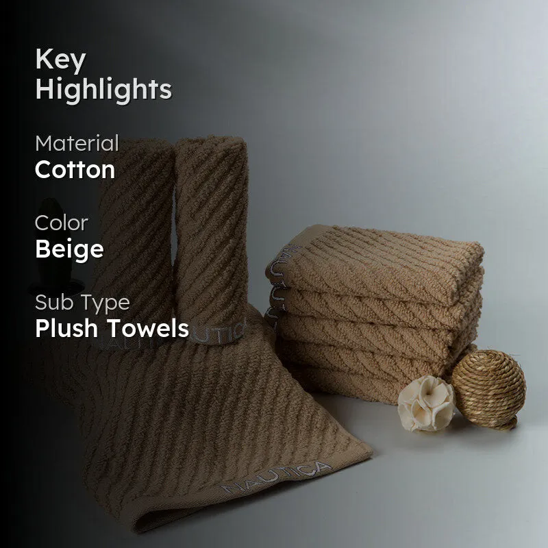 Nautica Riviera Soft Cotton Face Towel (Light Tan) - Set Of Eight media 2