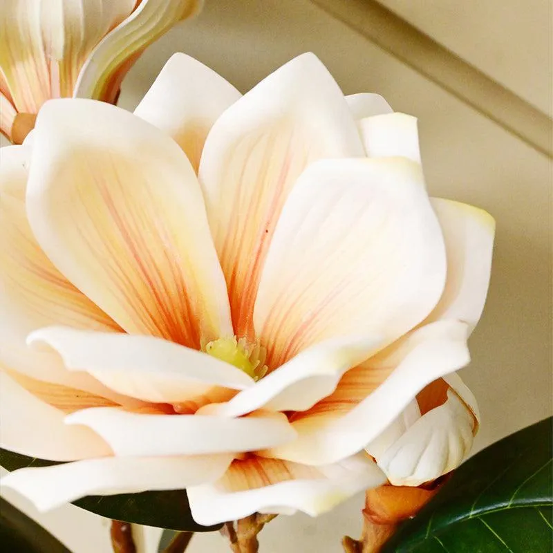 Artificial Magnolia Flower Stick - Cream media 4
