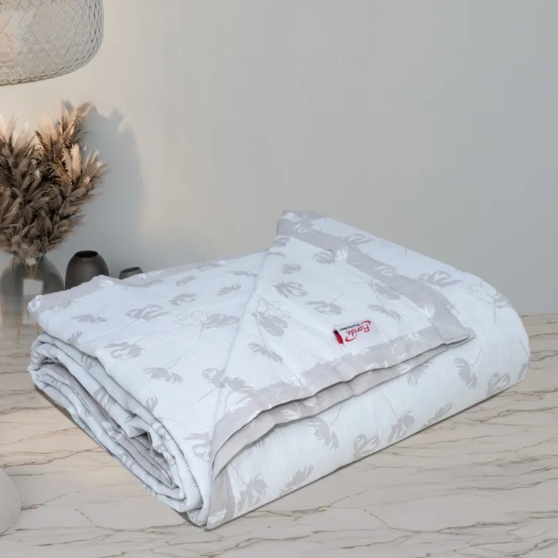 Petal Dots Reversible Cotton Dohar (Beige,White) - 120 GSM media 10