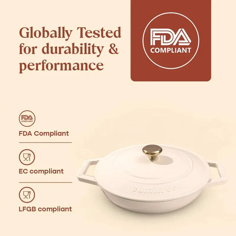 Cumin Co Enamel Cast Iron Braiser(White) - 4000 mL media 7