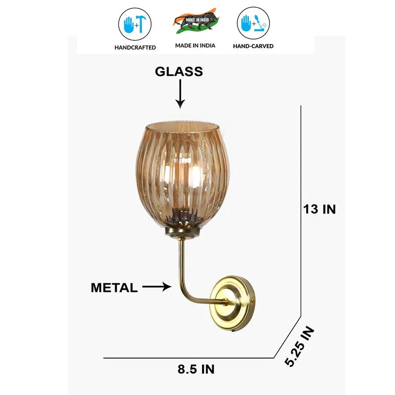 Vintage Glow Golden Base Glass Wall Lamp media 9