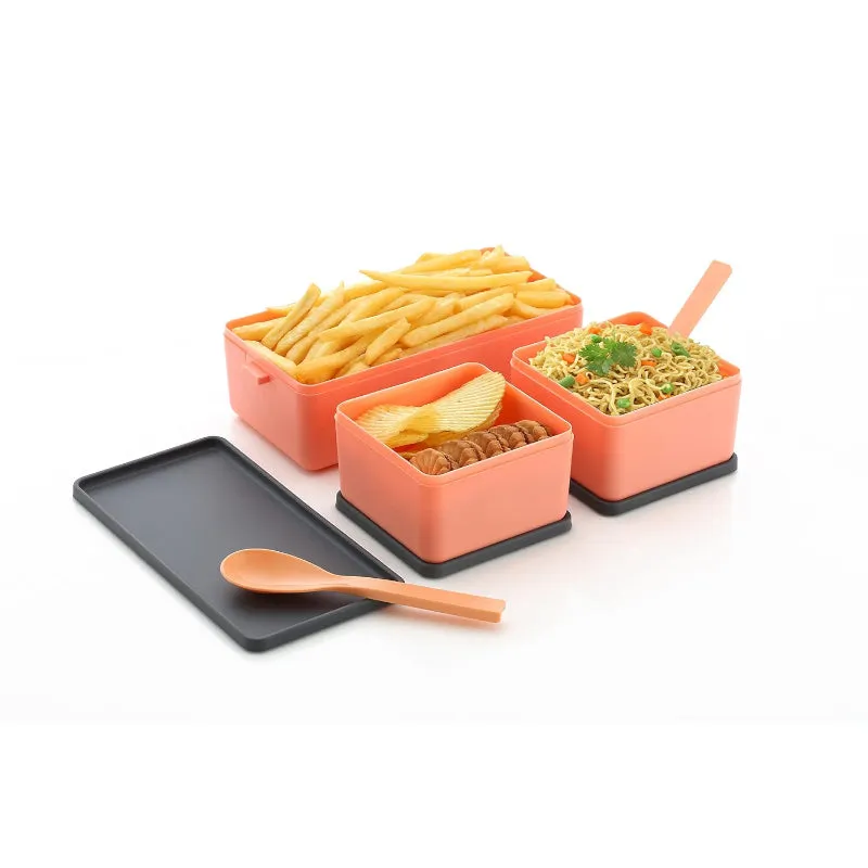 Disto Kids Lunch Box (1400 ML) - Orange & Grey media 3