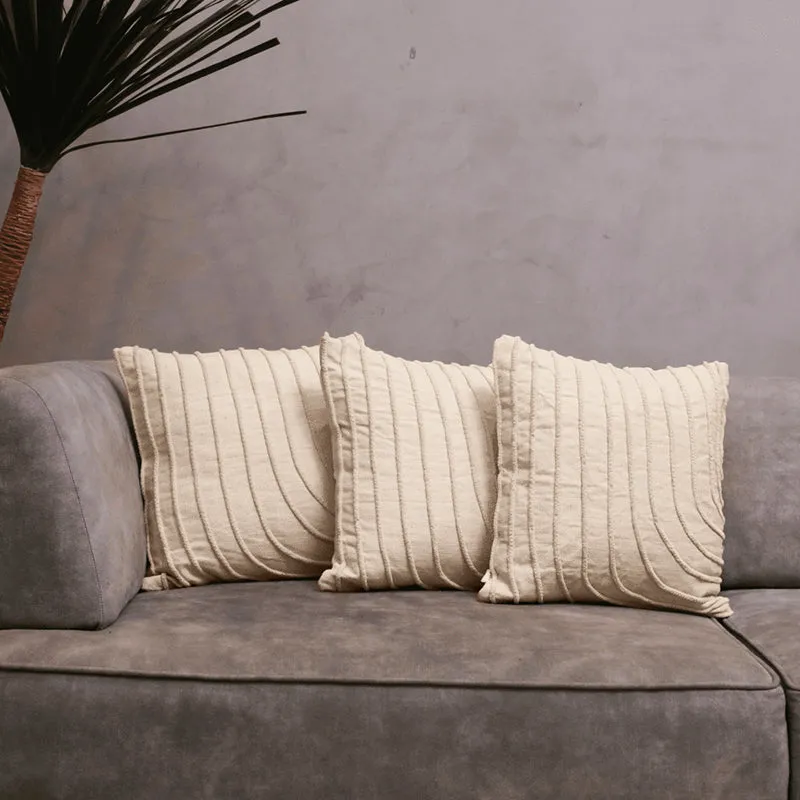 Peaks & Valleys Tufted Cushion Cover (Pale Pink) - Set Of Three media 1