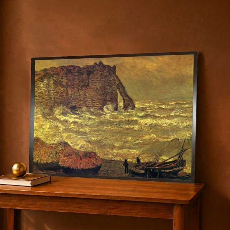 Storm at Etretat Canvas Wall Painting - 12 x 9 Inches