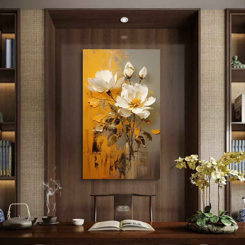 Flora Ochre Canvas Wall Painting media 3
