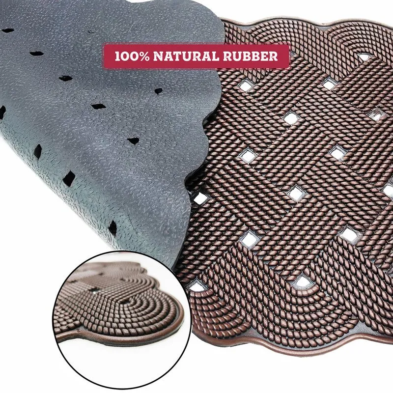 Uria Abstract Rubber Door Mats - Brown media 4