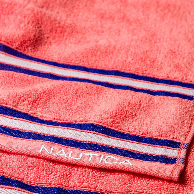 Nautica Dove Dual Down Cotton Hand Towel (Coral & Burgundy) - Set Of Four media 6