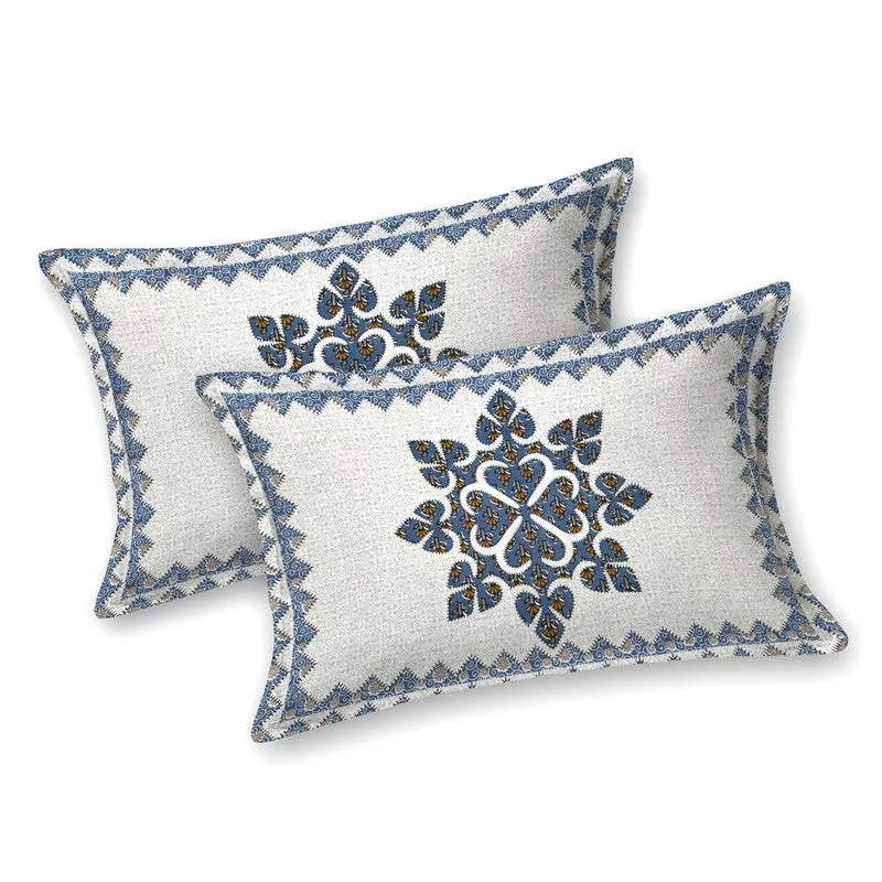 Phoolkari Dream Cotton Bedsheet (White) - 160 TC media 4