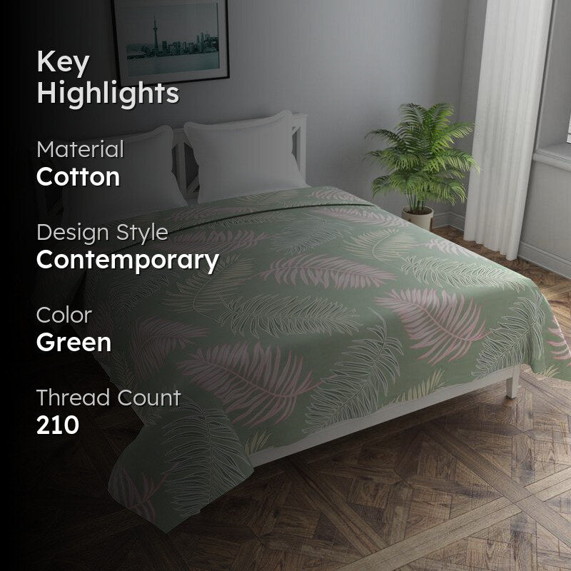 Pastel Fronds Cotton Duvet Cover - 210 TC media 2