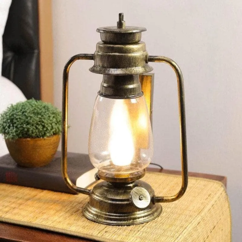 Faris Lantern Glass Table Lamp - Metallic media 1