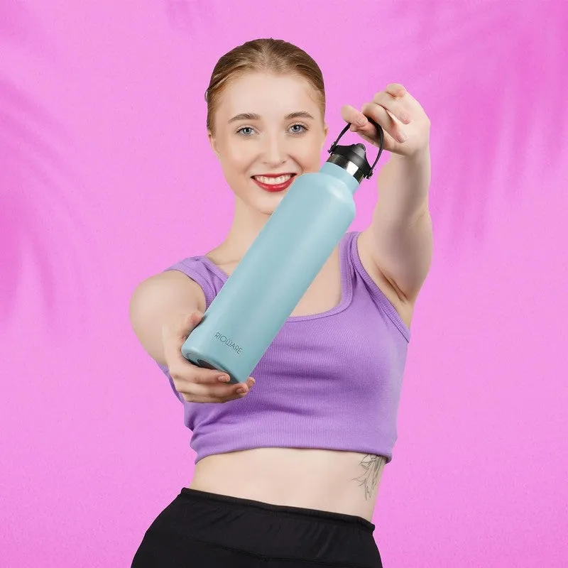 Rioware Flowra Water Bottle (Light Blue & Black) - 1000 ML media 7