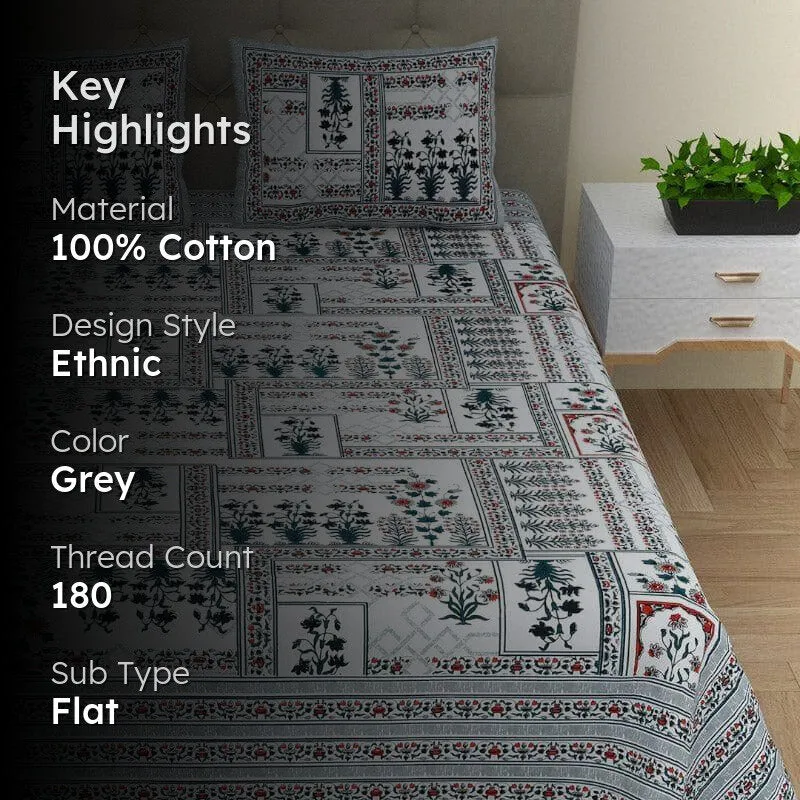 Mira Floral Cotton Bedsheet - 180 TC media 2