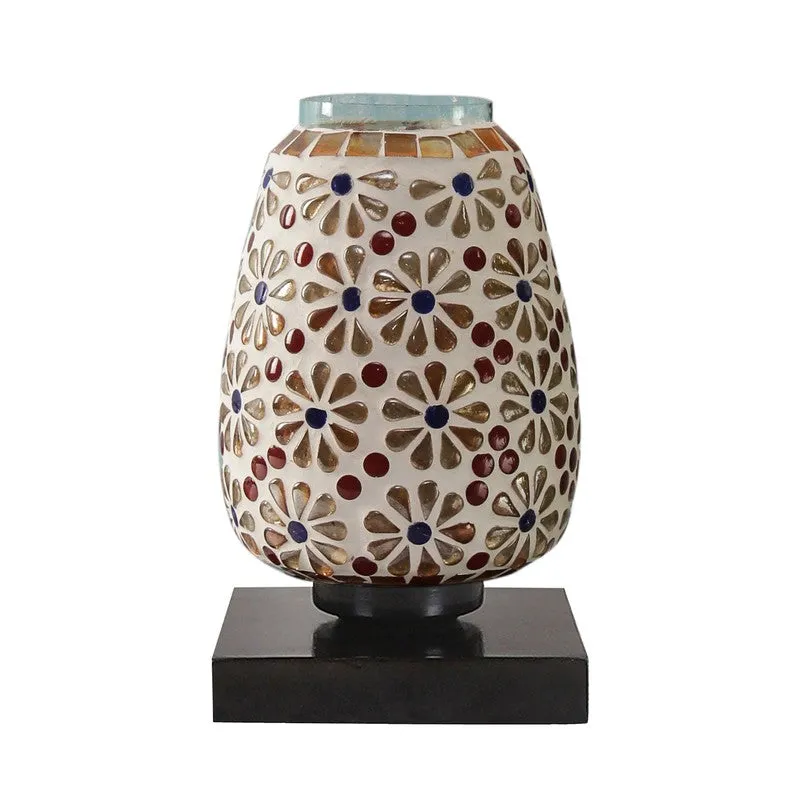 Shineva Glass Table Lamp With Wooden Base - Multicolor media 5