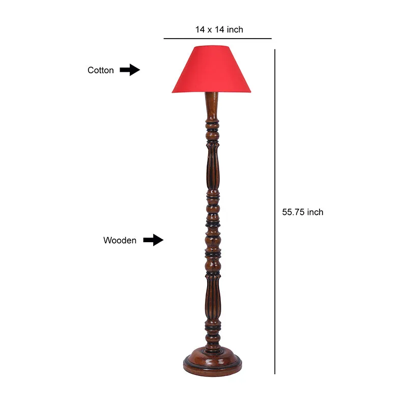 Tira Vintage Wooden Floor Lamp - Red media 5