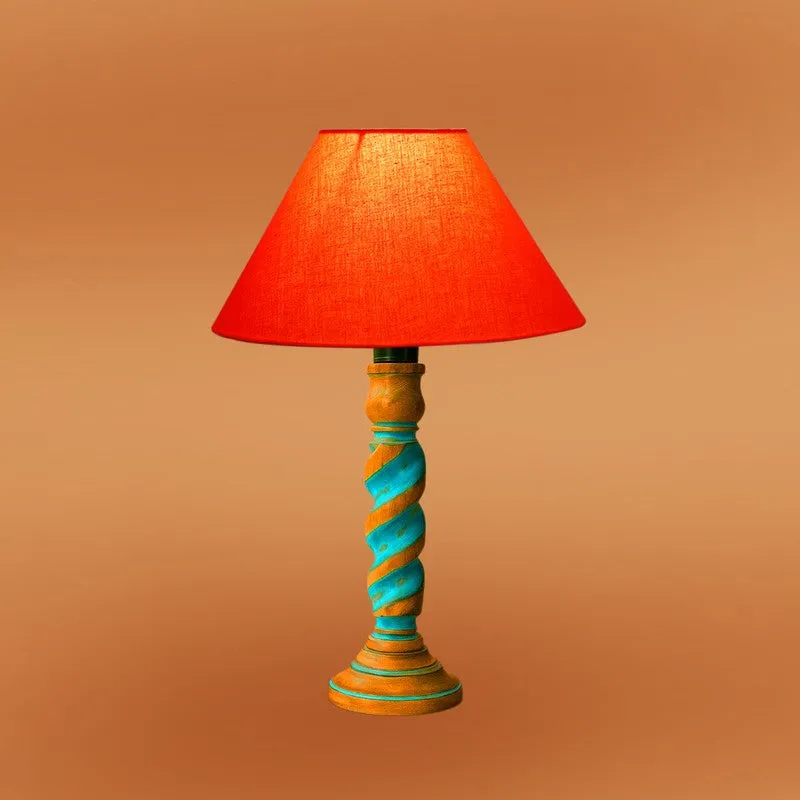 Elara Velin Wooden Table Lamp - Orange media 6