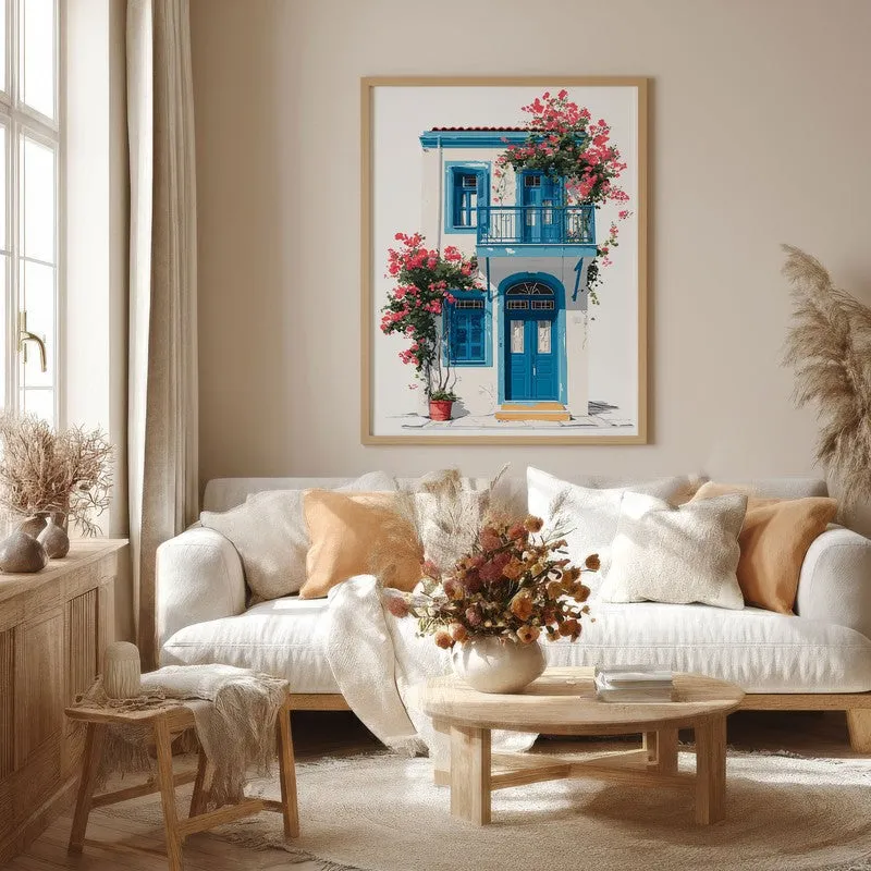 Window Shutters Canvas Wall Painting - Brown Frame media 4