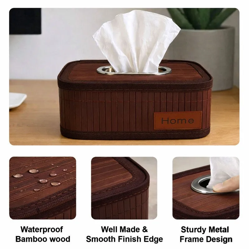EcoNest Bamboo Tissue Holder - Brown media 5