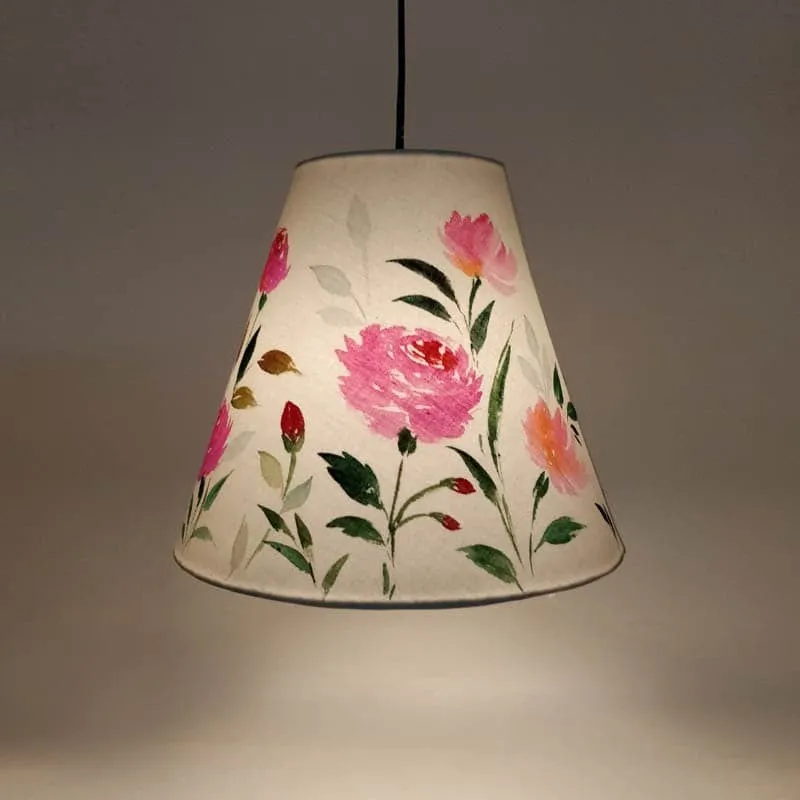 Pastel Bloom Handpainted Fabric Ceiling Lamp media 1