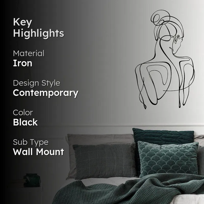 Lady Glow Figure Black Iron Wall Accent media 2
