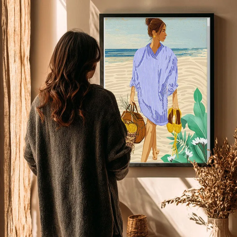 Coastal Escape Canvas Wall Painting - Black Frame media 4
