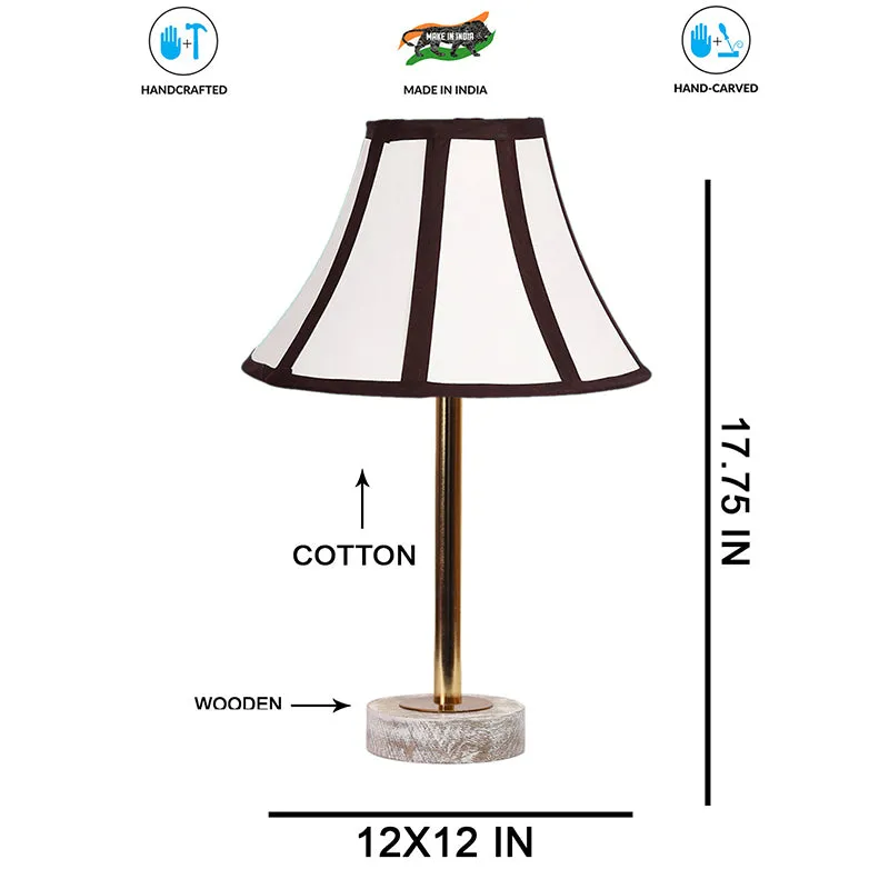 Stripra Rodin Wooden Table Lamp - White,Gold,Black media 7