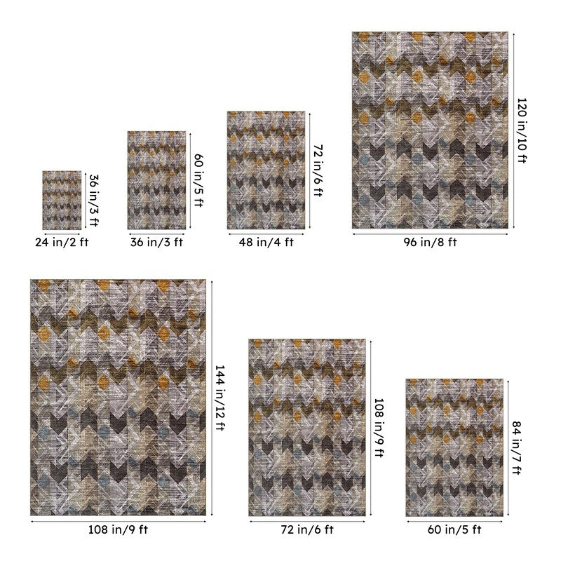 Stella Geometric Carpet - Brown media 12