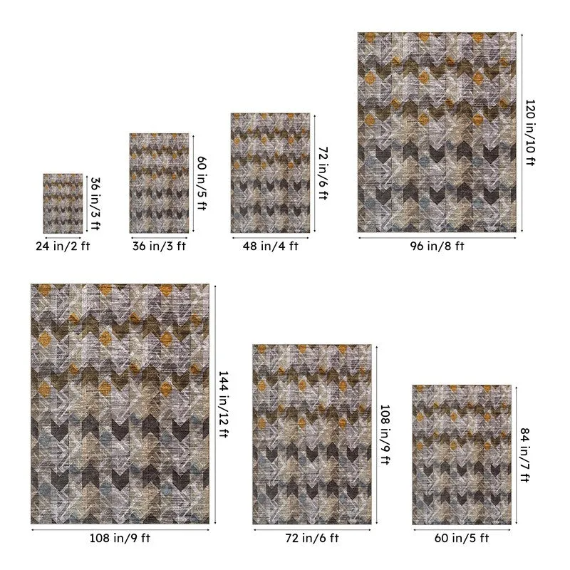 Stella Geometric Carpet - Brown - 12