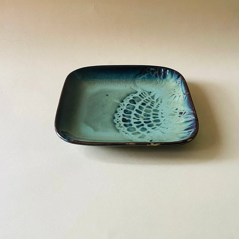 Planar Ceramic Platter - Grey - Green media 6
