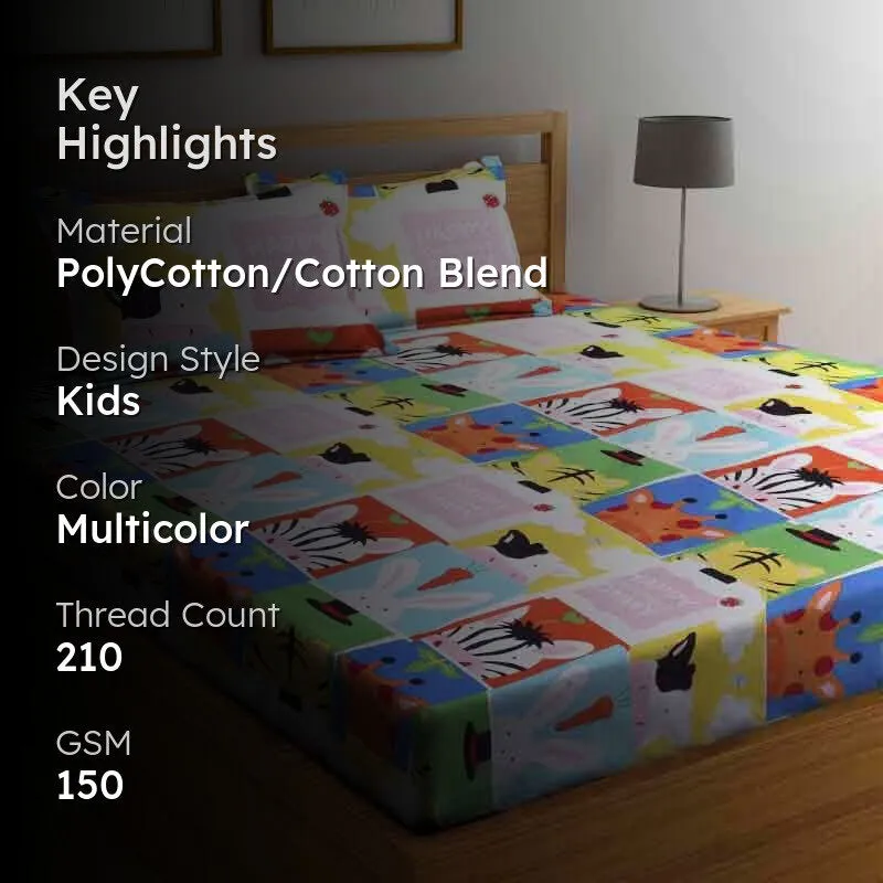Jungle Bundle Bedsheet (Double) - 150 GSM media 2