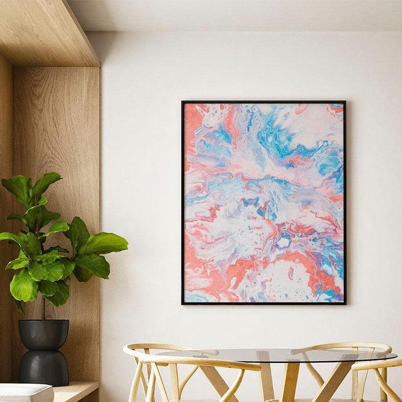 Midnight Abstract Canvas Painting - Black Frame