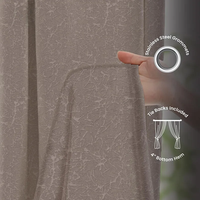 Urban Space Earth Crust Blackout Curtain (Soft Brown) - Set Of Two media 5