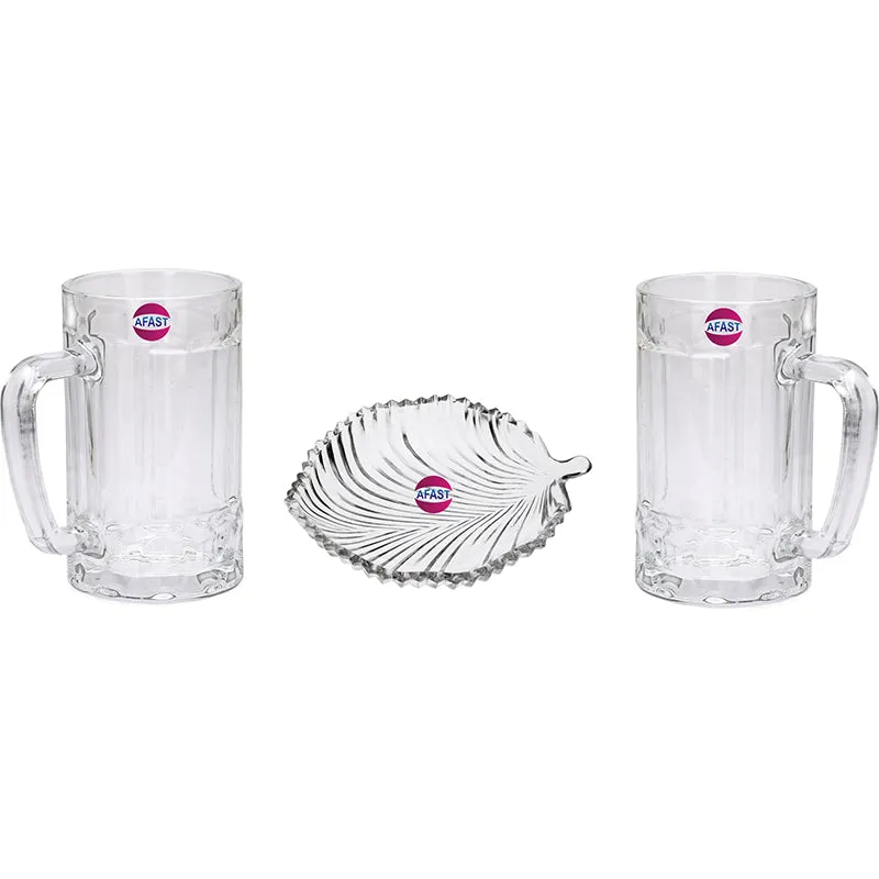 Marca (400 ML) Beer Glass & Snack Plate Combo - Three Piece Set media 4