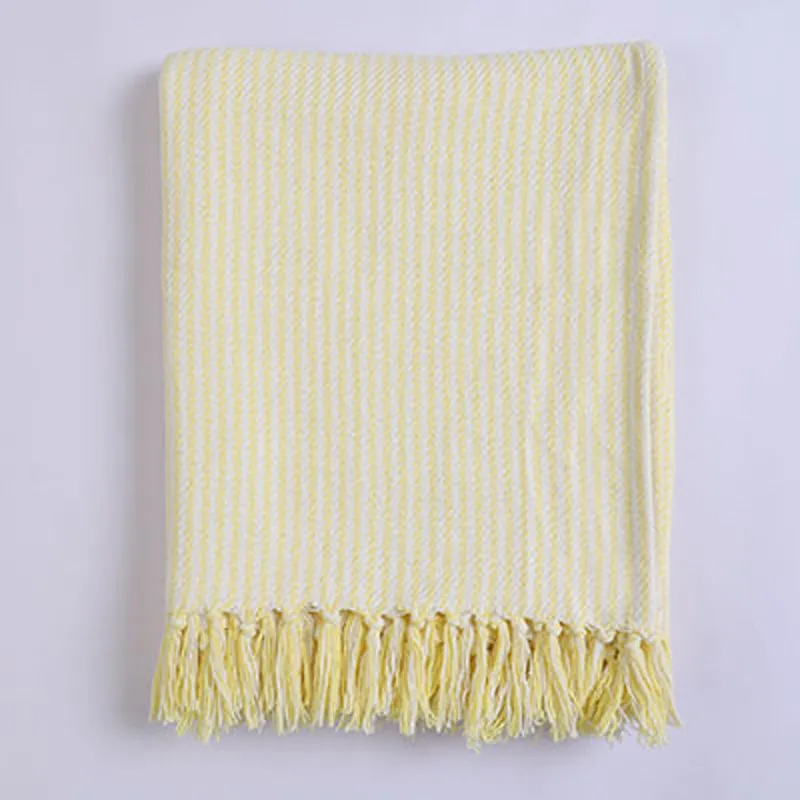 Delicate Drift Knitted Cotton Throw - Pale Yellow media 3