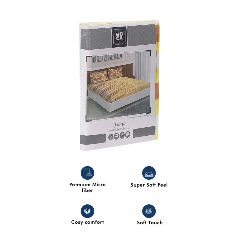 Monte Carlo Flow Stripe Cotton Bedsheet (Yellow) - 104 TC media 10