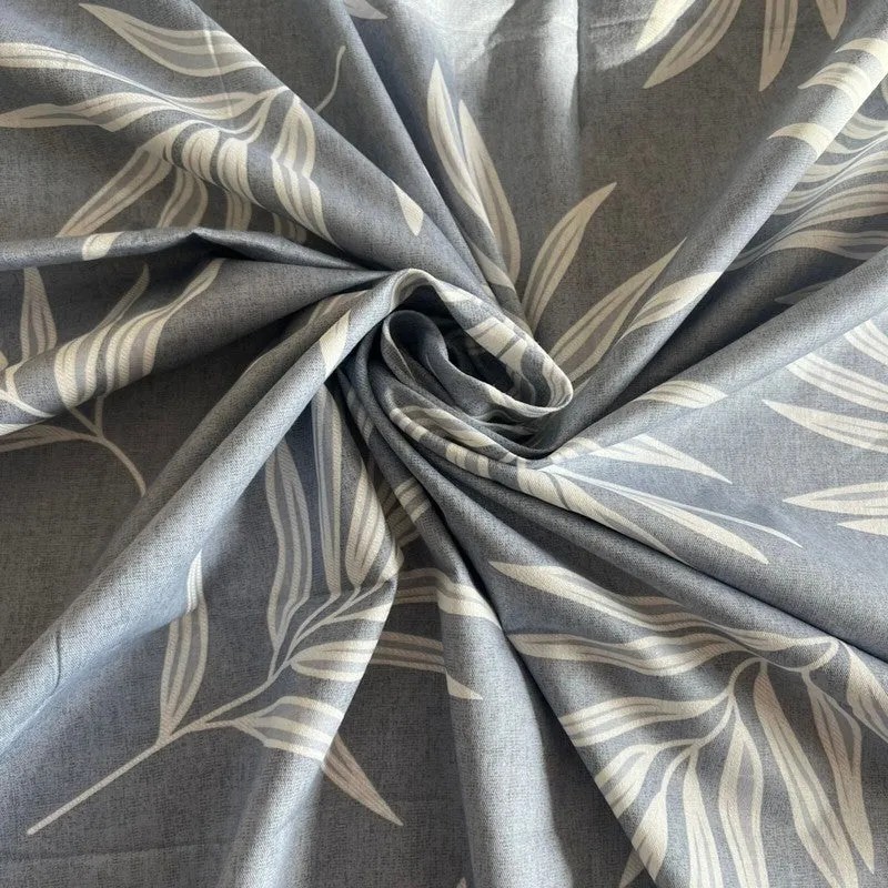 Leaf Mist Cotton Bedsheets (Blue) - 400 TC media 3