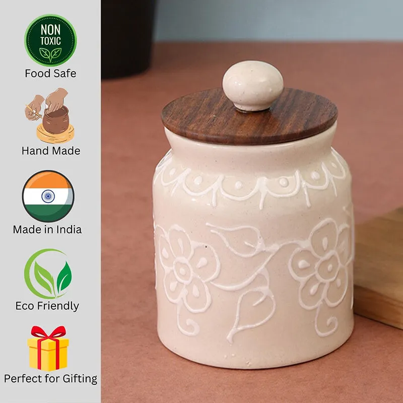 Nisarga Ceramic Jar (500 mL Each) - Set Of Two media 7