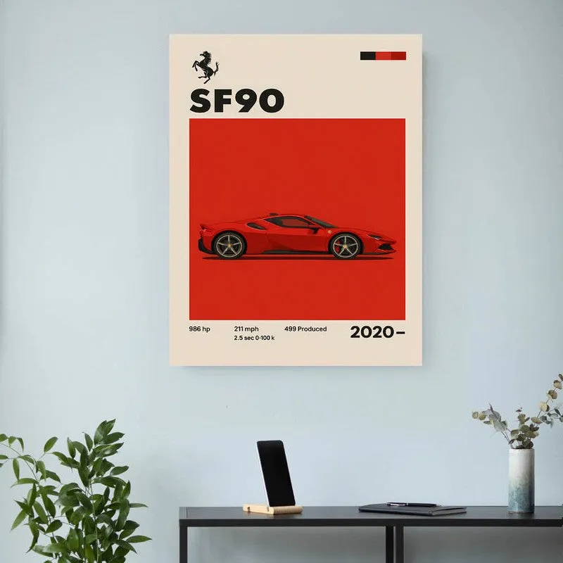 Ferrari SF90 Wall Poster media 3