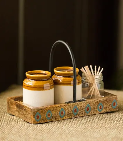 Glass · Mango Wood · Iron · Ceramic
