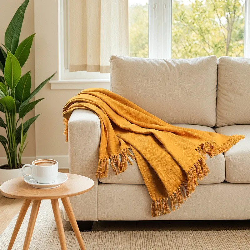 Lightweight Decorative Throw Yellow media 3
