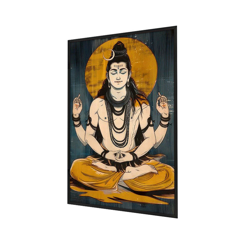 The Tranquil Yogi Wall Painting With Frame media 3
