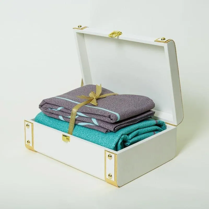 Swayam Vidisha Bedsheet Gift Set- Turquoise media 1